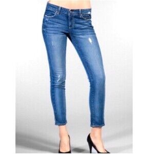 PAIGE Skyline Ankle Peg Skinny Jeans Albany Wash Mid Rise Distressed Size 30